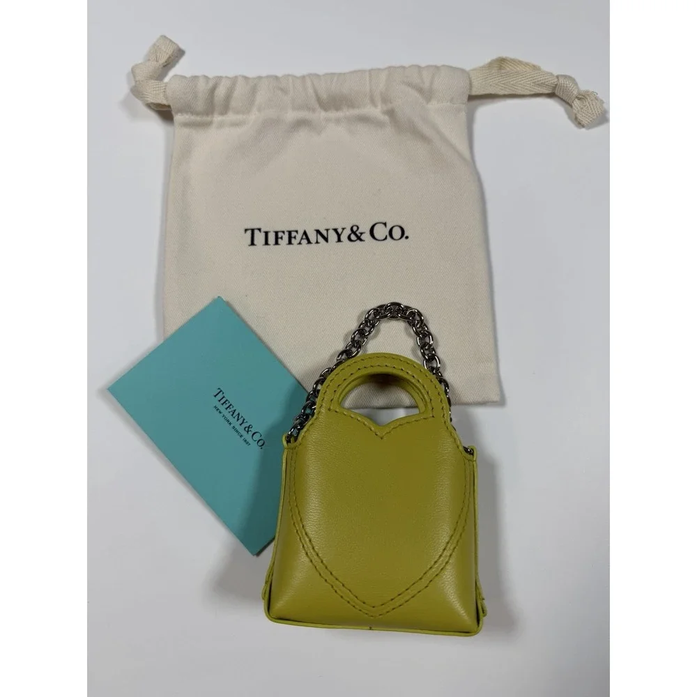 Tiffany & Co. Please Return To Tiffany Chartreuse Leather Nano Micro Charm Bag